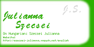 julianna szecsei business card